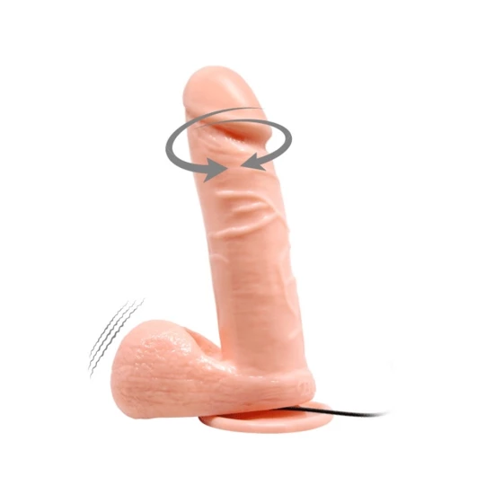 Vibrator Realistic Rotating 19.5cm Flesh
