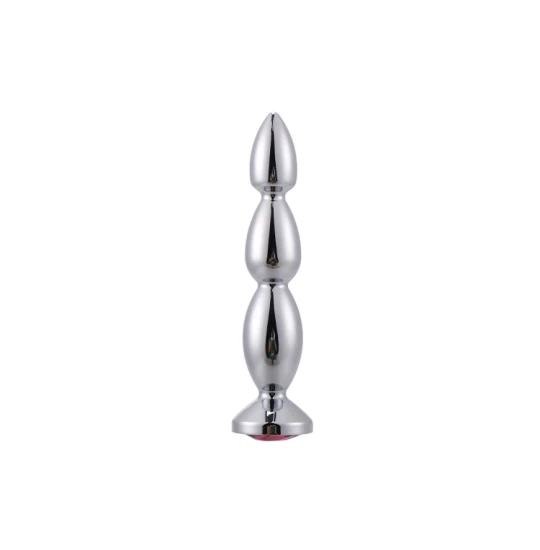 Dildo anal metalic Rosy Silver Small  With Diamond
