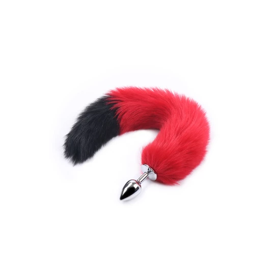 Dildo anal metalic Rosy Red and Black Tail
