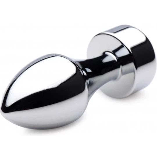 Dop anal metalic Rosy Silver with White Diamond Small 