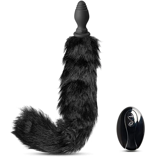 Vibrator anal cu coada neagra