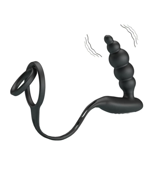 Vibrator anal cu inel penis
