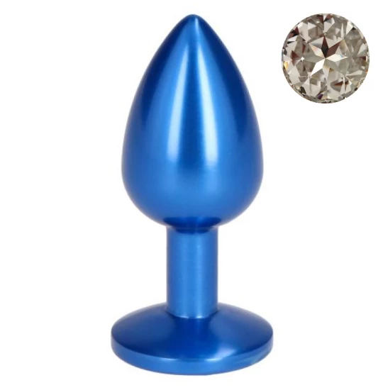 Dildo metalic Rosy S Blue with White Diamond