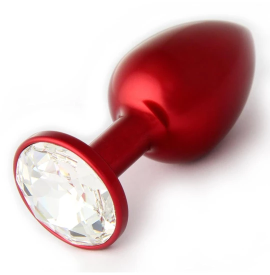 Dildo metalic Rosy S Red with White Diamond