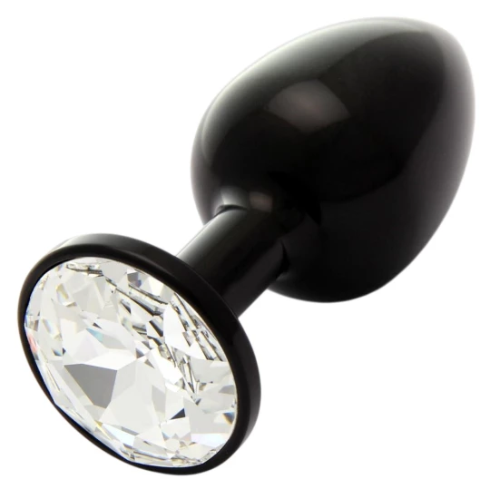 Dildo metalic Rosy S Black with White Diamond