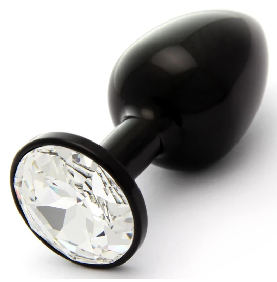 Dildo metalic Rosy S Black with White Diamond