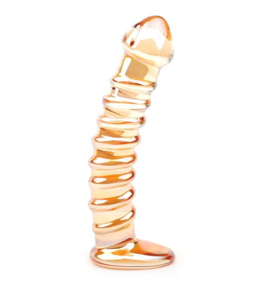 Dildo Glass Textured Golden