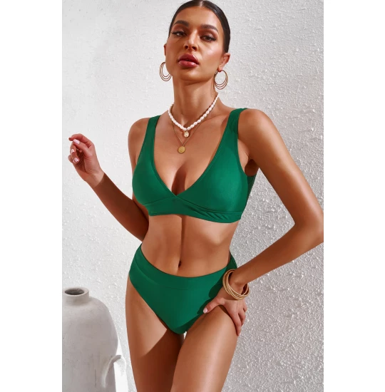 Eross costum baie Plain Ribbed S Green