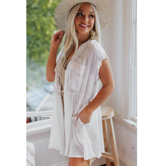 Eross rochie plaja Flap Chest S White