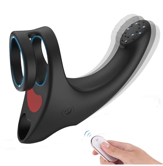 Inel penis G-Finger Remote Black