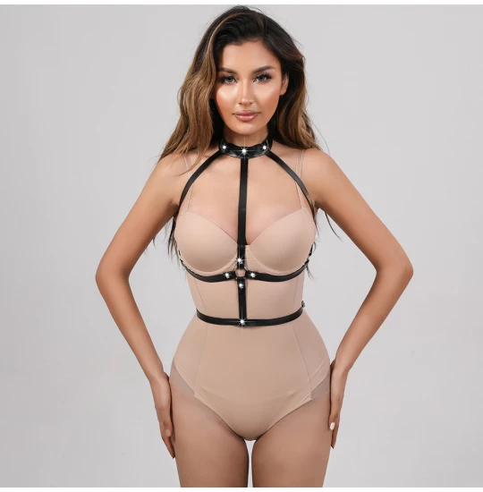 Eross top Belts Hight Neck S/M Black