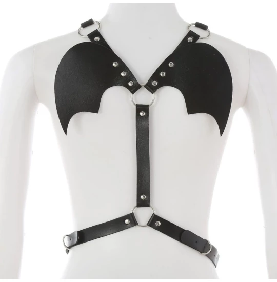 Eross top Belts with Bat Wings S/M Black 
