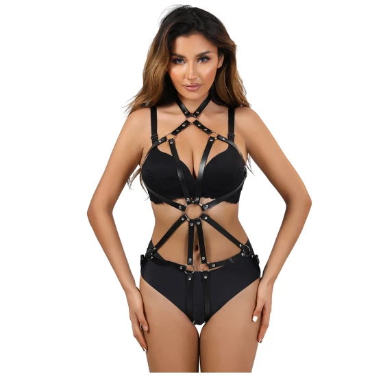 Eross body Belts with Hollow Back S/M Black 