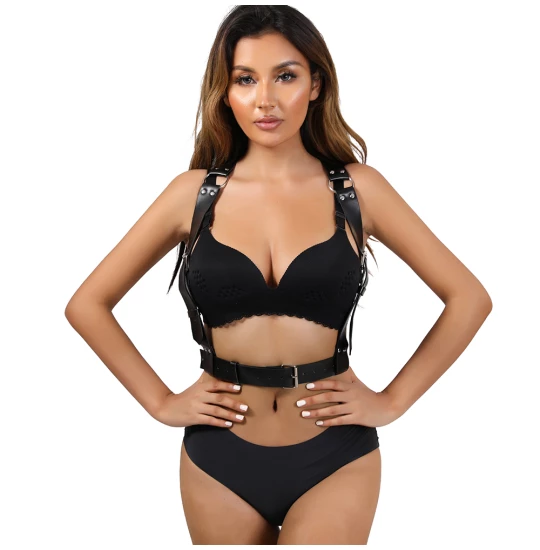 Eross top Belts Y Back S/M Black 