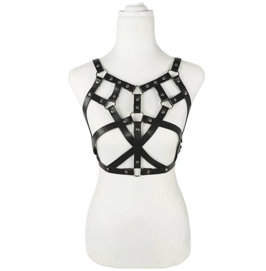 Eross top Belts with Metal Staples S/M Black