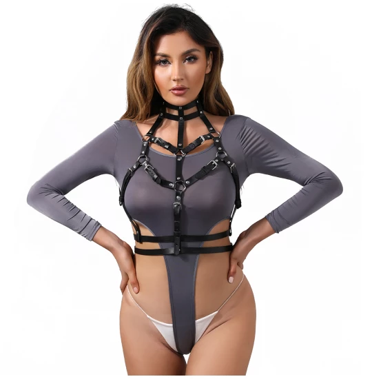 Eross top Belts with Straples S/M Black