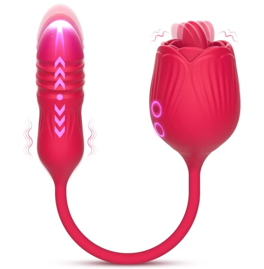 Vibrator LoveS Thrusting and Licking Rose