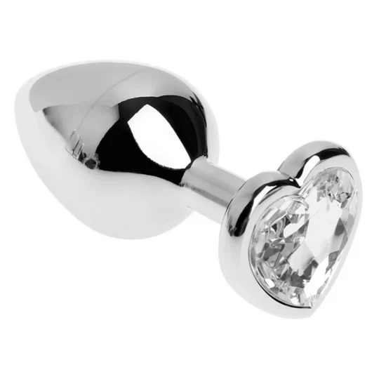 Dildo metalic Rosy Silver White Heart S