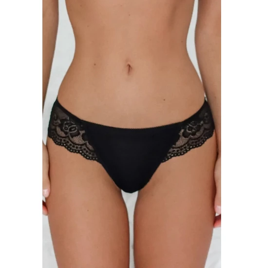 Eross slip Lace Trim OS Black
