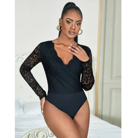 Eross body Brushed Lace L Black
