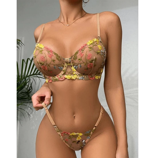 Eross set Flowers XS/S Nude