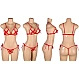 Eross set Bow Knot Hollow XS/S Red