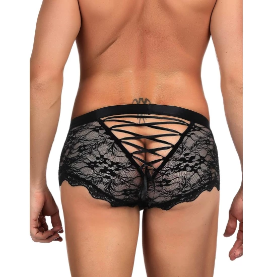 Eross boxeri Men Lace Panty S Black
