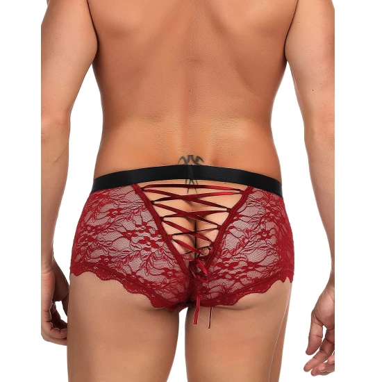 Eross boxeri Men Lace Panty S Red