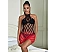 Eross rochie Ombre Fishnet XS/M Black/Red