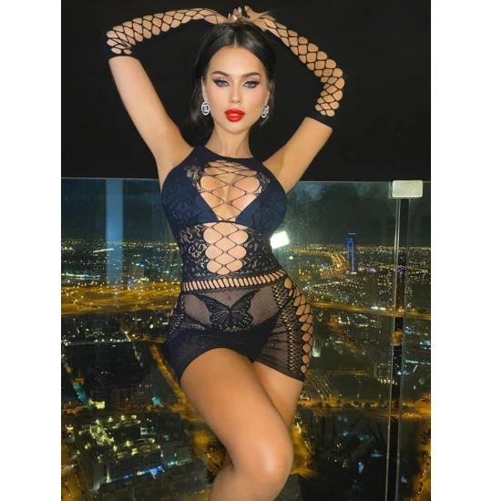 Eross rochie Mini with Gloves XS/M Black