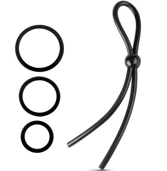 Set inele penis Adjustable Fit 4pcs Black