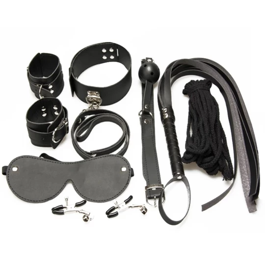 Set accesorii fetish 7pcs Black