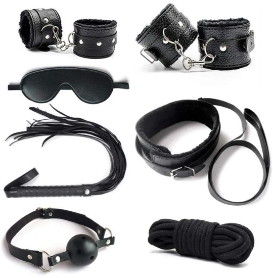 Set accesorii fetish Play Hard 7pcs Black