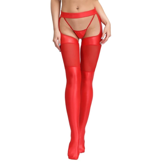 Eross ciorapi Faux Leather XS/S Red