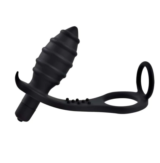 Vibrator Leso Double Silicone Ring Black
