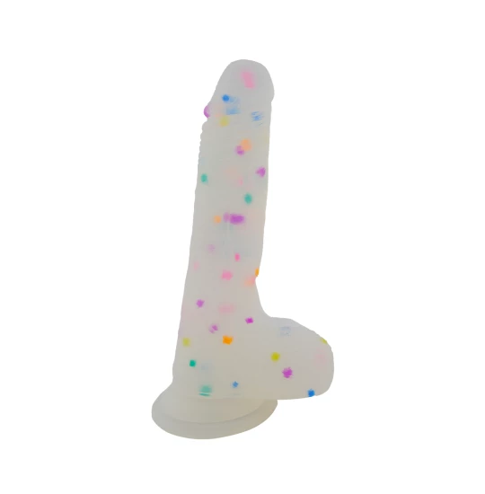 Dildo Leso Coloured Spots White