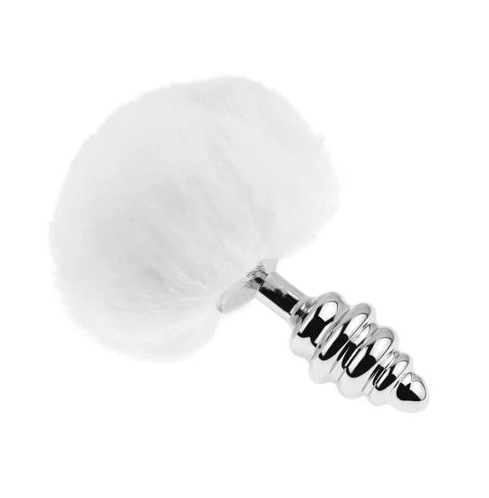 Dildo Twist Fluffy Tail S White
