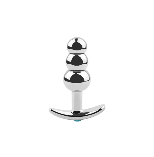 Dildo metalic 3 Beads S Silver