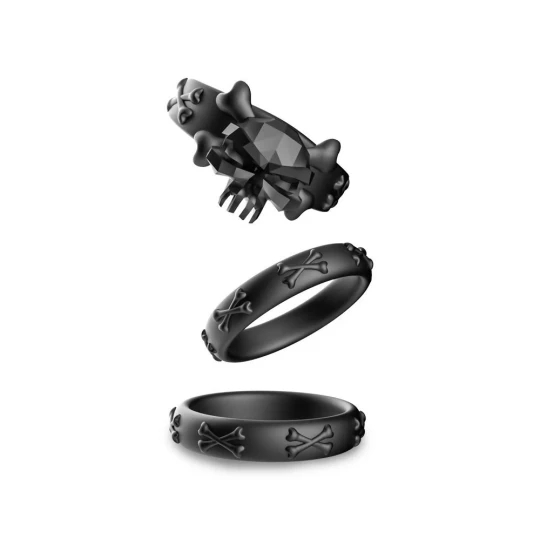 Set inele penis Stay Hard Black