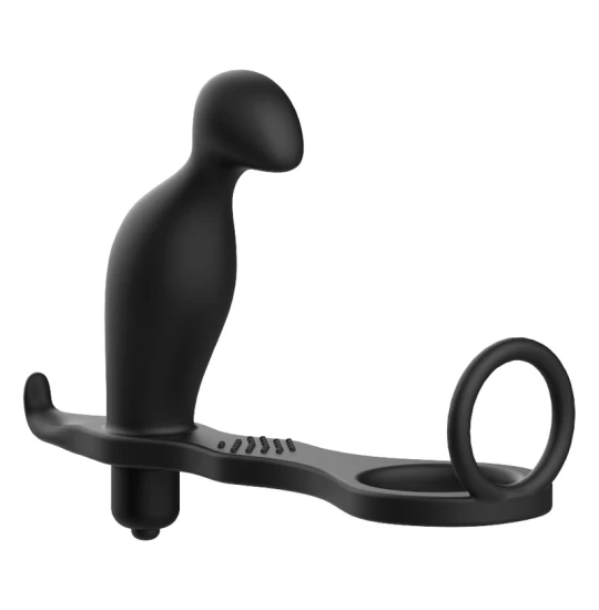 Vibrator P Spot and Ring Cock Black