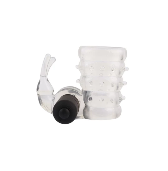 Inel penis Rosy Vibrating Bunny Clear