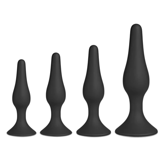 Set dildo anale 4 Silicone Plugs Black