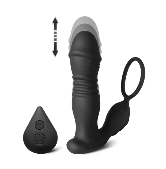 Vibrator Thrusting Prostate Ring Black