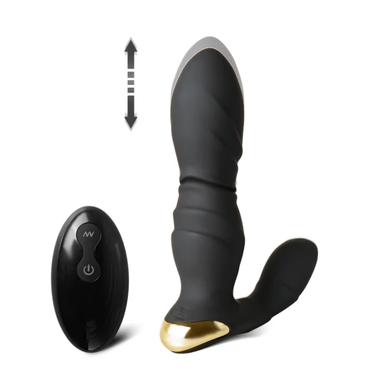 Vibrator Thrusting Prostate Remote Black