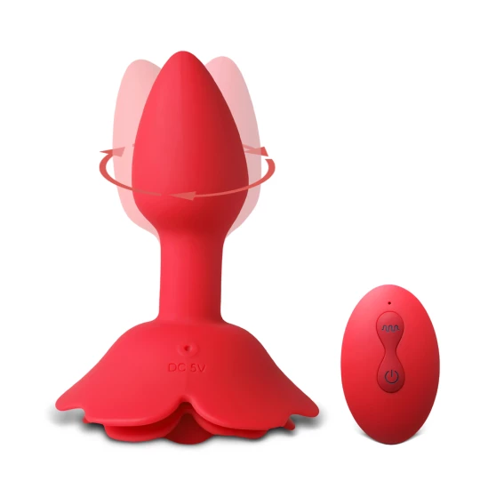 Vibrator anal Rotating Vibe Flower Base Red
