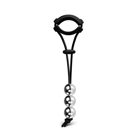 Inel penis Triple Balls Black
