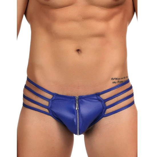 Bikini Eross Front Zipper S Albastru