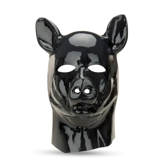Masca latex Pig Hood Negru