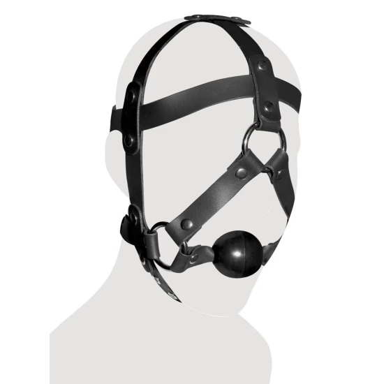 Accesoriu Zado Leather Head and Gag Negru