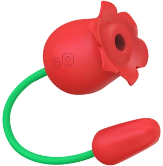 Vibrator Dual Stim Flower Rosu